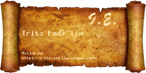 Iritz Emília névjegykártya